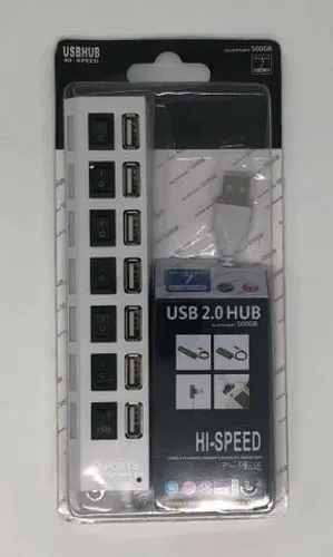 Régua Usb 2.0 Hub 7 Portas Hi-speed 500gb Produto Novo na Embalagem