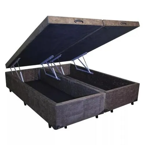 Base Box Baú Casal Bi-partida 1.38 x 1.88 x 35 cm - Somos Fabricantes