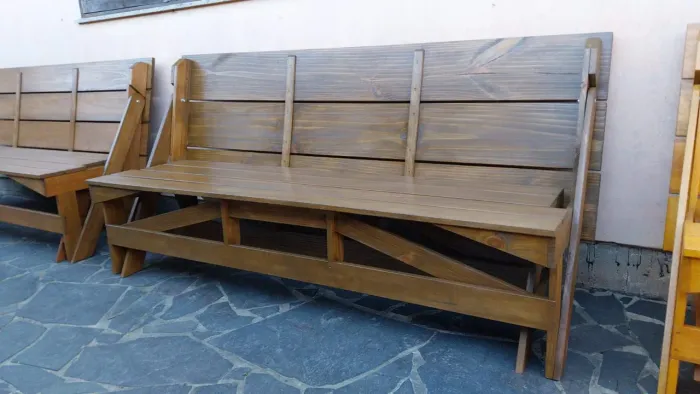 Banco que vira mesa com 2mts madeira maciça