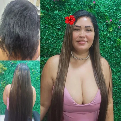 Colocação de mega hair e venda de cabelos