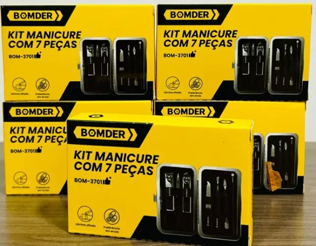 Kit Cortador De Unha Em Aço Inoxidável Manicure 7 Peças