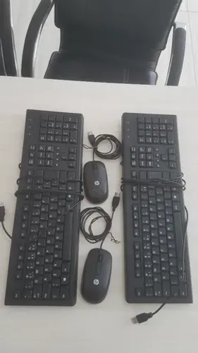 Kit teclado e mouse HP com fio