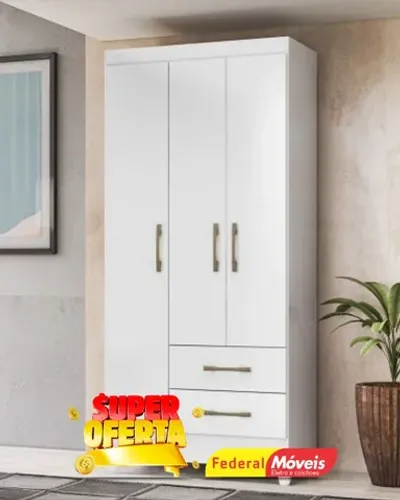 Guarda Roupa 3 Portas 2 Gavetas c/ Espelho  Super Lindo Fazemos Entrega