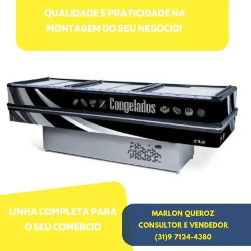 Ilha de Congelados 3 Metros Preta 220V Adesivada