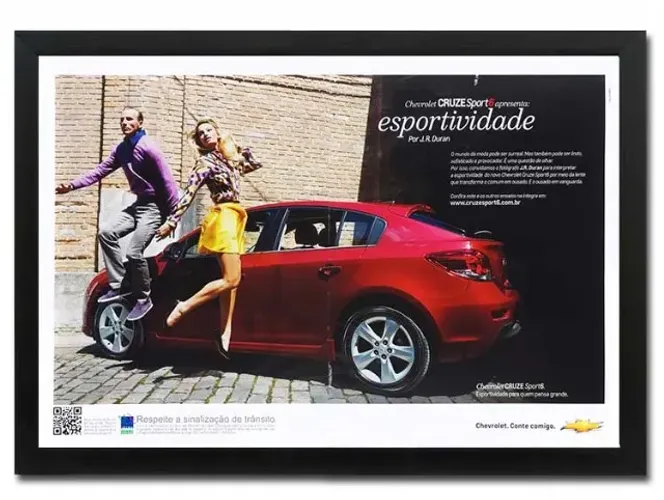 Chevrolet Cruze Hatch ou Sedan - Quadro decorativo com propaganda original de revista