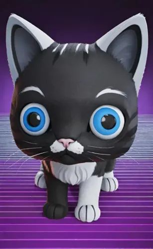 Action Figure Gato Mimoso Preto e Branco