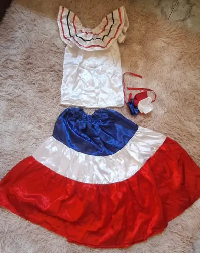 Fantasia infantil cor VERMELHA/BRANCA/AZUL