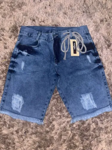 Bermuda Jeans Destroyed Azul Premium