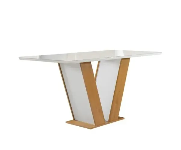 20434.Mesa Qatar 120x80 Tampo Londres Plus Canto Copo com Vidro Cinamomo.Off White Cel Mov