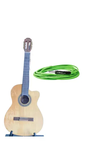 KIT-Violão Benson GC100CE NS + Cabo de Instrumento Mac Iron Flex 3M