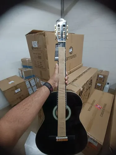 VIOLÃO NYLON ACÚSTICO PRETO HARMONICS