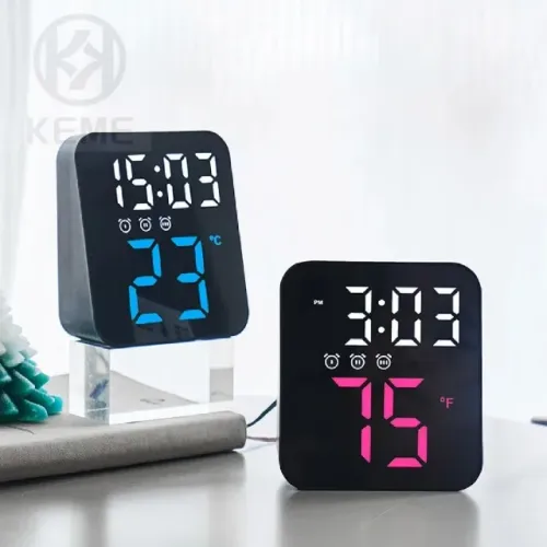 Relógio Digital Led Temperatura Alarmes Usb Mesa E Parede LE-2164 Loja Coimbra Computadore