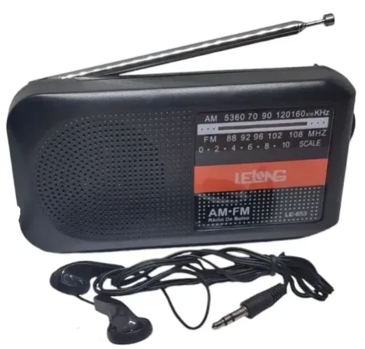 Radio Portátil Lelong LE-653 Am/Fm Com Fone de Ouvido