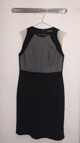 Vestido Preto com Detalhe em P&B