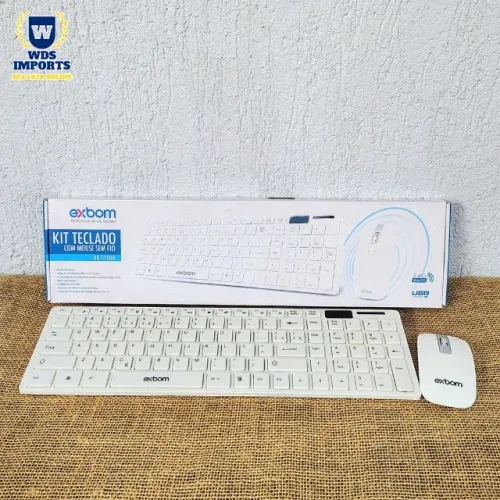 Kit Teclado Mouse Sem Fio Slim - Exbom Bk-S1000