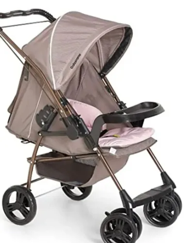 Carrinho de Bebê - Galzerano Bronze e Rosa