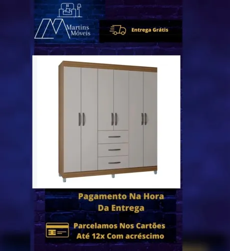 GRANDE PROMOÇÃO*GUARDA ROUPA 6 PORTAS GIGANTE SEVILHA ENTREGA GRÁTIS ACEITA CARTÃO