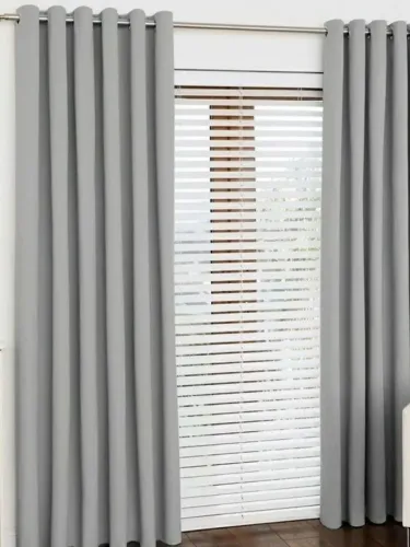 Cortinas cinza para sala e quarto 3.00x2.50 lisa tecido poliéster Oxford tergal 