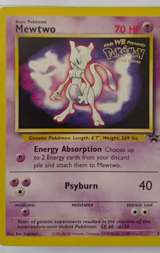 Carta Pokemon Mewtwo promo do primeiro filme