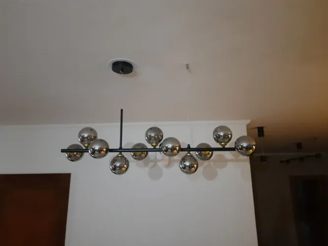 Lustre Moderno com 11 Bolas fumê