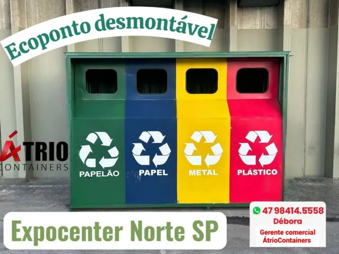 Coleta Seletiva container- Lixeiras para reciclagem