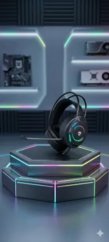 Headset Gamer, 3.5mm + USB, PC, Rainbow, Drivers 50mm