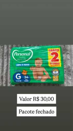 Fralda personal tamanho G