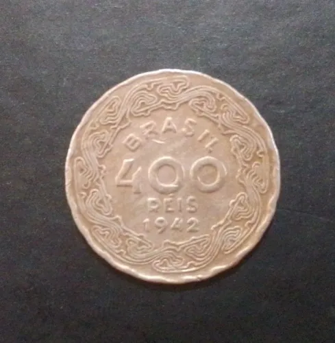 Moeda antiga 400 Réis 1942 (Brasil)