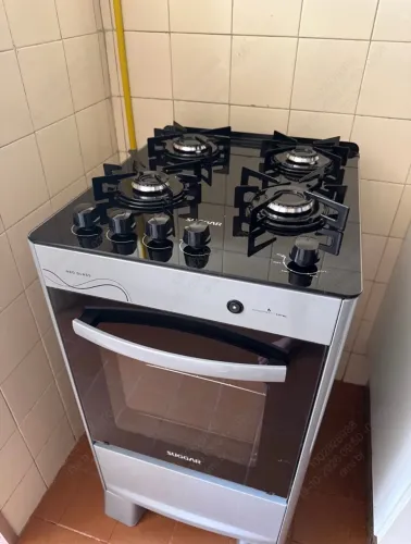 Fogão Suggar Neo Glass 4 Bocas Prata FGVNG410 Bivolt
