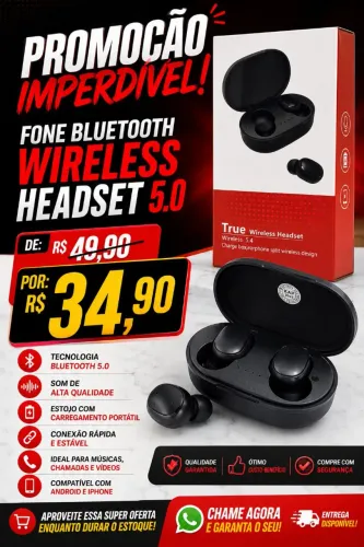 Fone de ouvido bluetooth