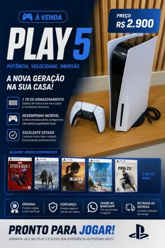 PLASYSTATION 5 MÍDIA FÍSICA SLIM 1TB