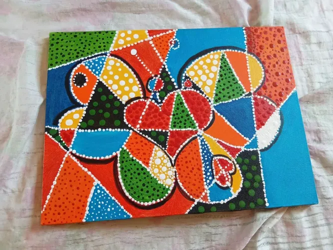 Quadro decorativo pintado a mão ideal para quarto de crianças