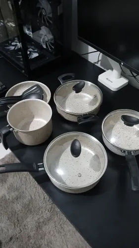 Kit panelas antiaderente com 8 peças