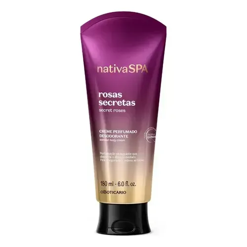 Creme Perfumado Corporal Nativa Spa Rosas Secretas 180ml - O Boticário