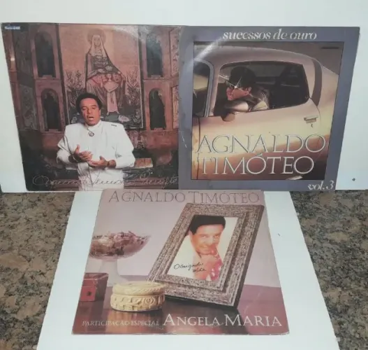 3 Lp´s Do Agnaldo Tímoteo,Obrigado Mãe,Presente,Sucessos De Ouro,Em Muito Bom,Com Encartes