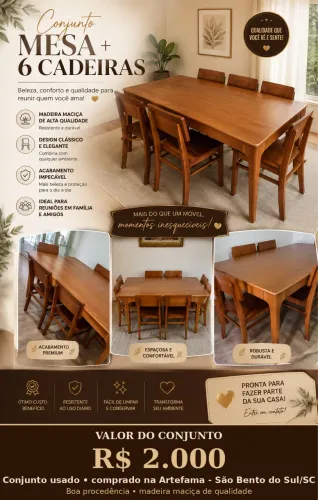 Mesa + 6 cadeiras