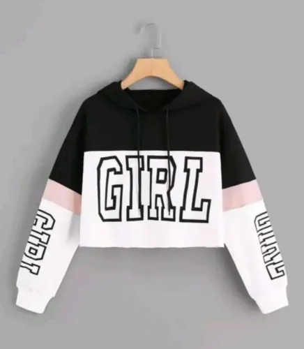 Moletom fino cropped "Girl'