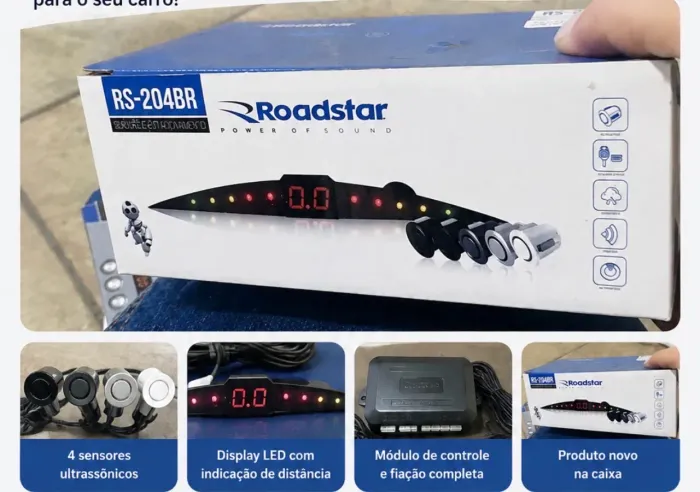 Sensor de Estacionamento Roadstar RS-204BR - NOVO