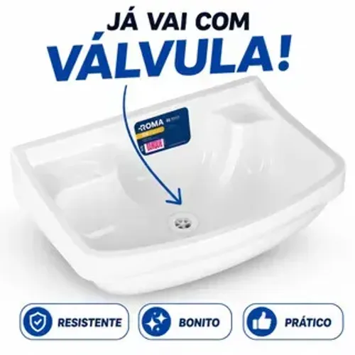 Lavatório Plástico Branco Pia para Banheiro - Novo a Pronta Entrega