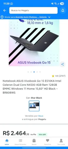 Notebook Asus Vivobook Go 15