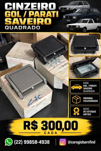 Cinzeiro Console Original Vw Gol/Saveiro/Parati/Voyage Quadrado Novo Estoque Antigo