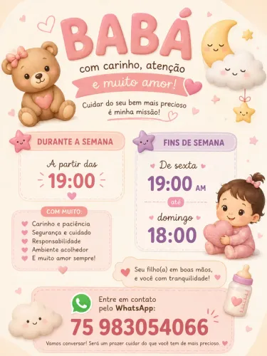 Babá para noites e fins de semana 