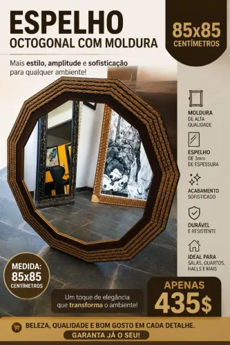 ESPELHO OVAL MOLDURA