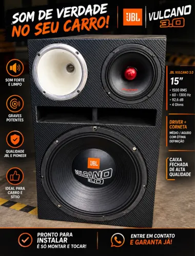 CAIXA TRIO DE 15 COM ALTO FALANTE JBL DE 1500rms