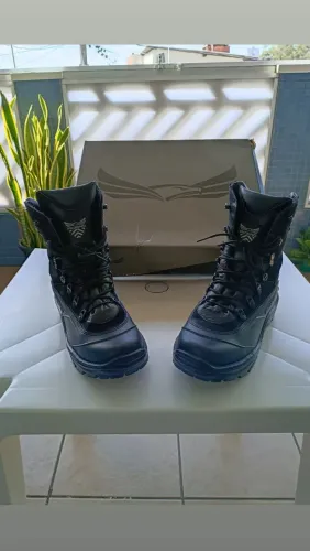 Bota Coturno Militar Acero Couro Nobuck Tiger Pró Preto