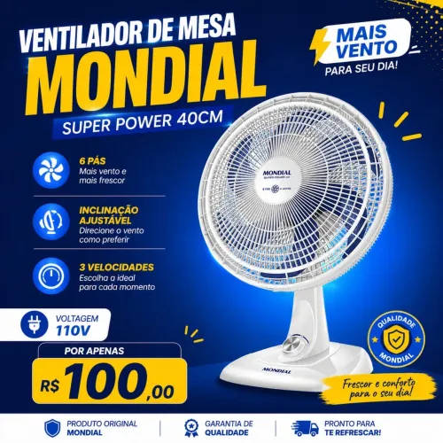 Ventilador de Mesa Mondial