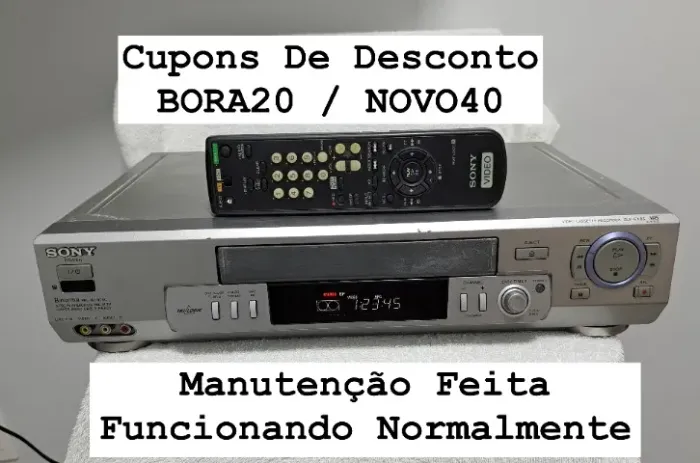 Video Cassete SONY 7 Cabeças Hi-Fi Estéreo Com Controle Remoto - SLV-EX8S