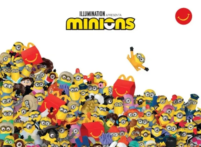 Brinquedo Coleção Minions 2  McDonald's com 10 bonequinhos comuns + 1 boneco dourado