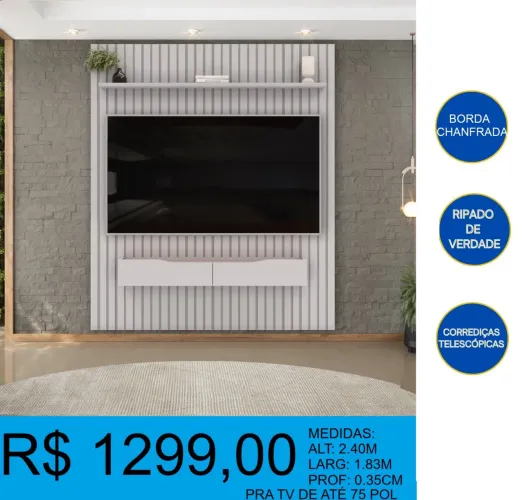 Painel 100% MDF ripado - entrega grátis 