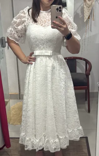 Vestido Novo branco todo em renda